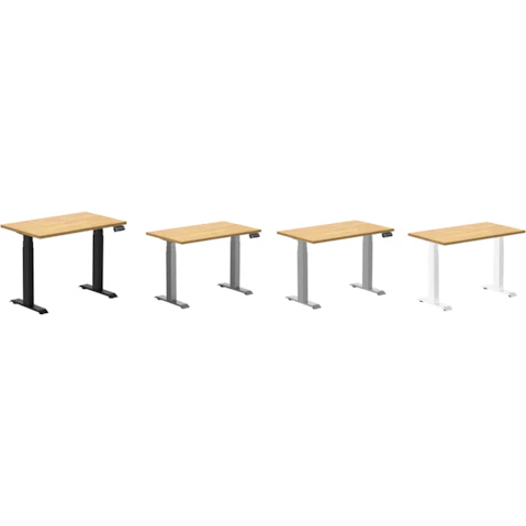 Desky Light Oak Dual Mini Rubberwood Sit Stand Desk