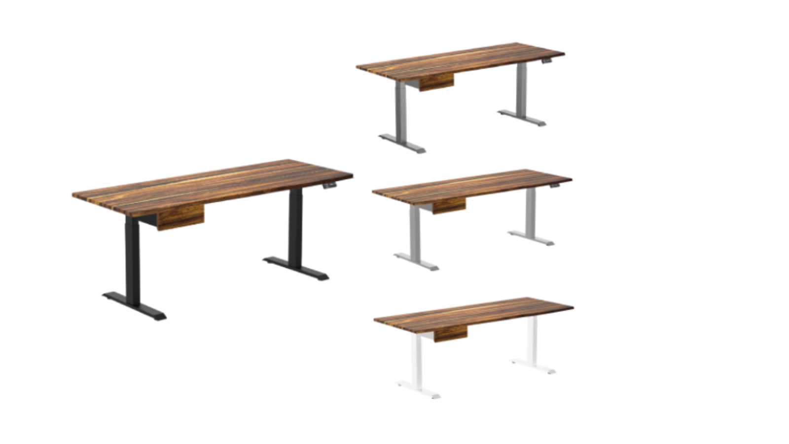 Desky Pheasantwood Dual Hardwood Standing Desk with Drawer