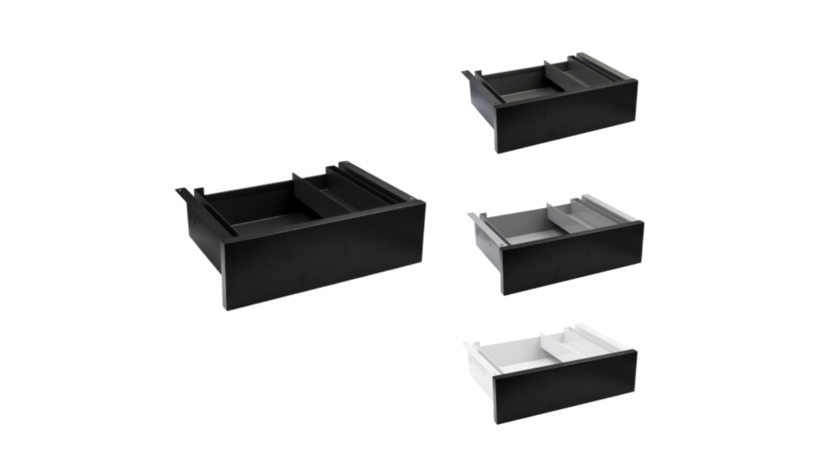 Desky Black Melamine Minimal Under Desk Drawer