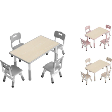 Playpals 120 x 60cm Kids Table and 4 Chairs Set