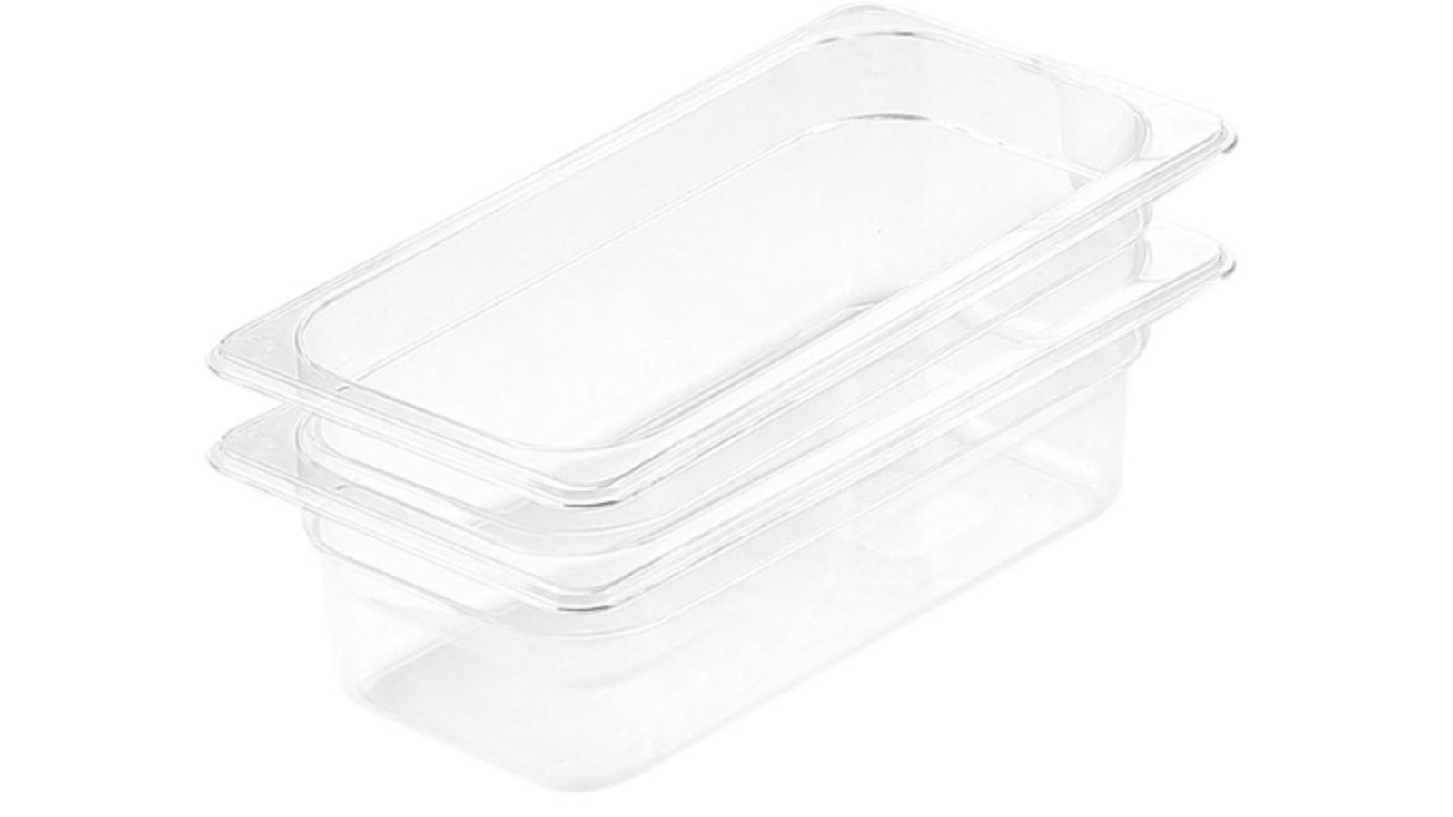 Soga Bundle of 2 Clear Gastronorm GN Pan 1/3 Food Tray Storage - 10cm