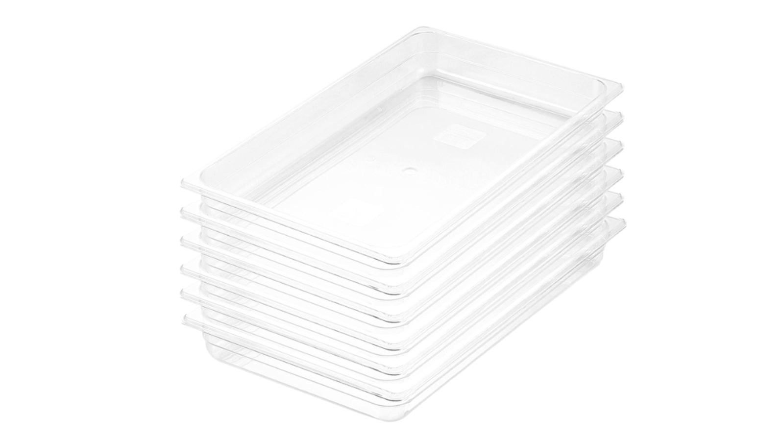 Soga Bundle of 6 Clear Gastronorm GN Pan 1/1 Food Tray Storage - 6.5cm