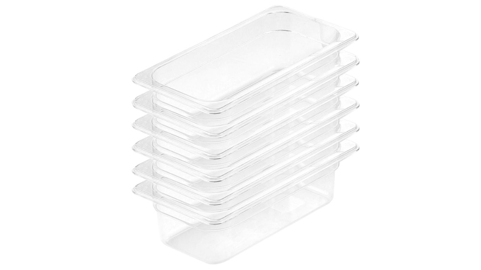 Soga Bundle of 6 Clear Gastronorm GN Pan 1/3 Food Tray Storage - 10cm