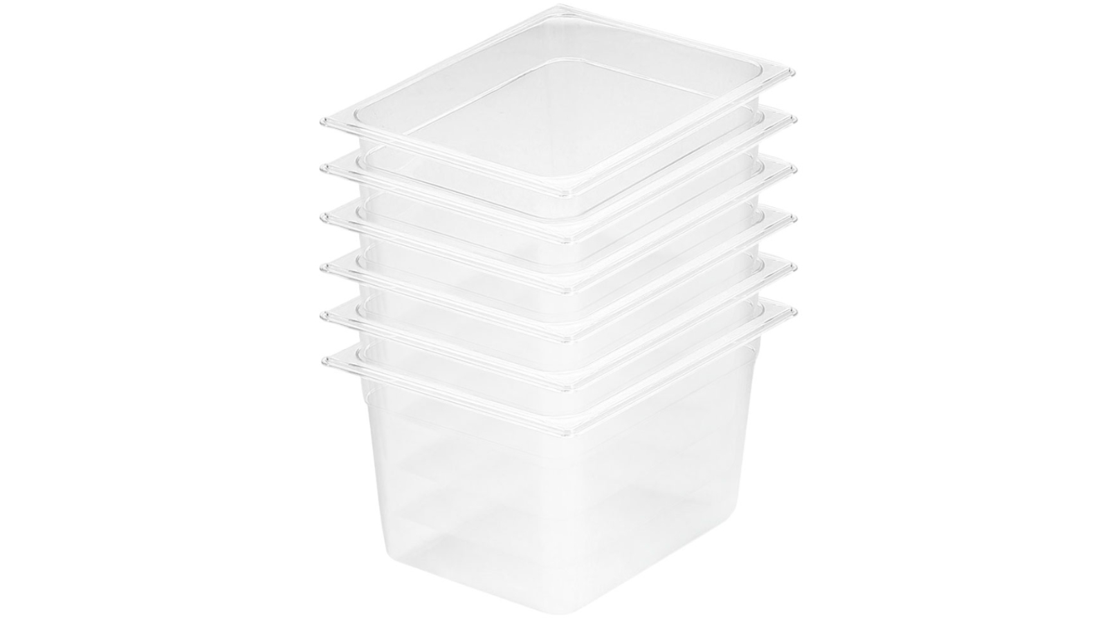 Soga Bundle of 6 Clear Gastronorm GN Pan 1/2 Food Tray Storage - 20cm