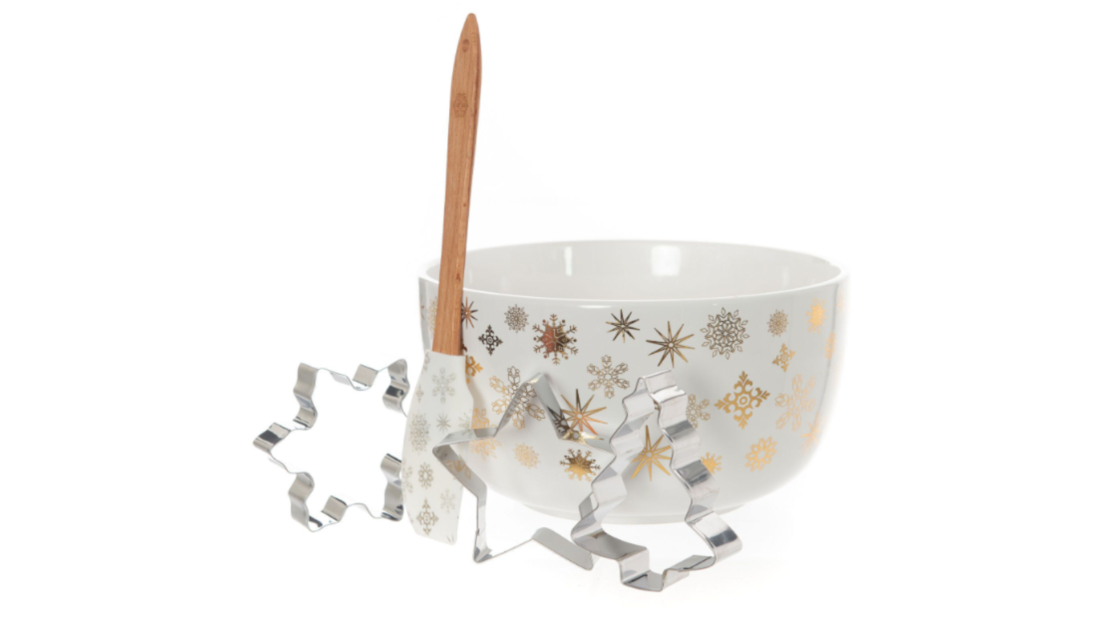 Bread and Butter Mini Mix Bowl Set - Gold Snowflake