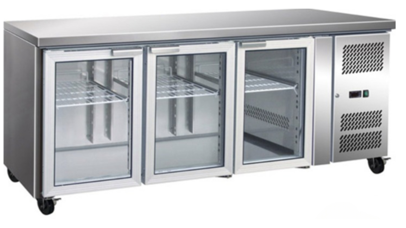 Thermaster Commercial 3-Glass Door Gastronorm Bench Fridge