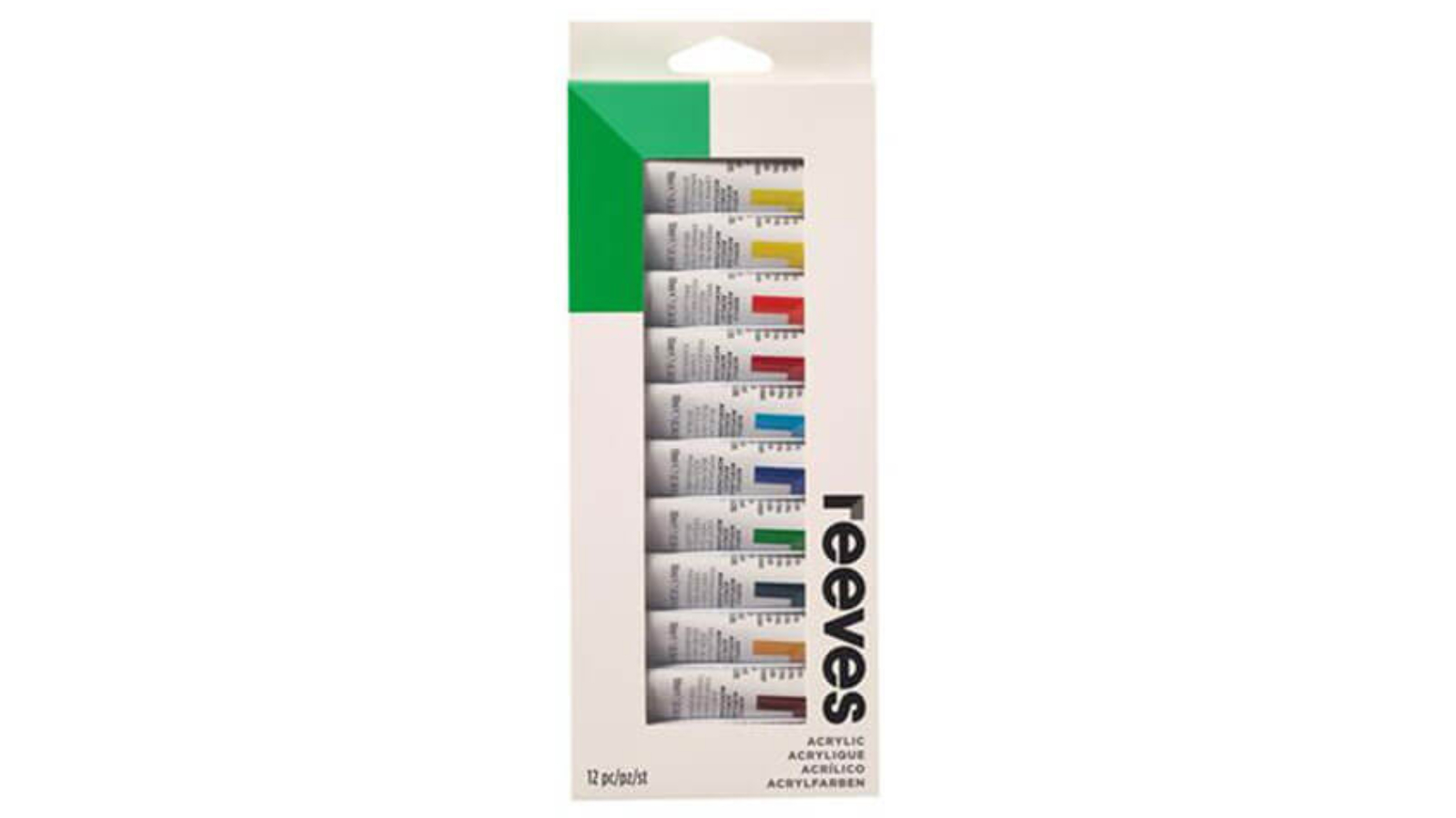 Reeves Pack of 12 Paint Tubes 12ml Acrylic Set