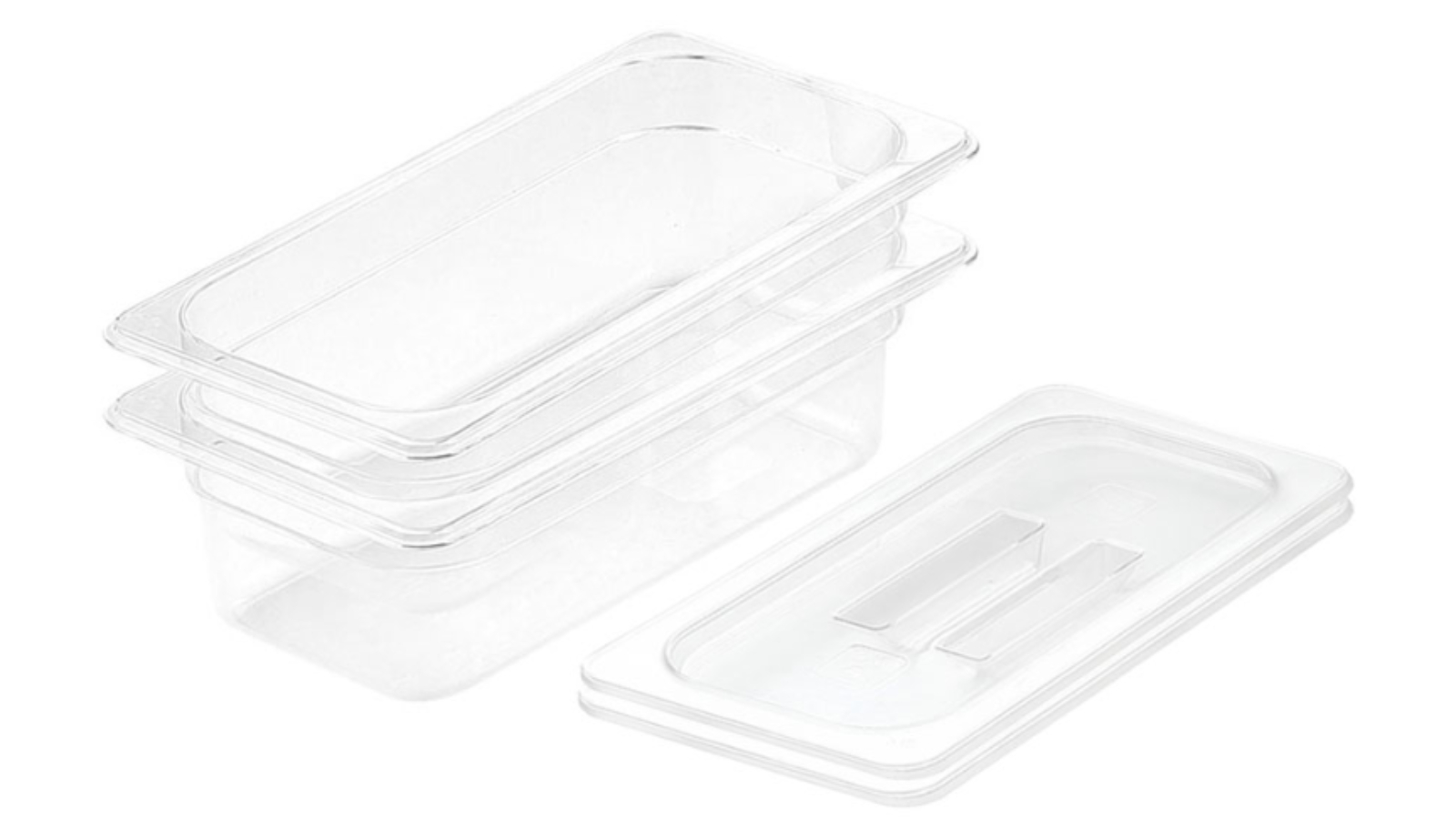 Soga Bundle of 2 with Lid Clear Gastronorm GN Pan 1/3 Food Tray Storage - 10cm