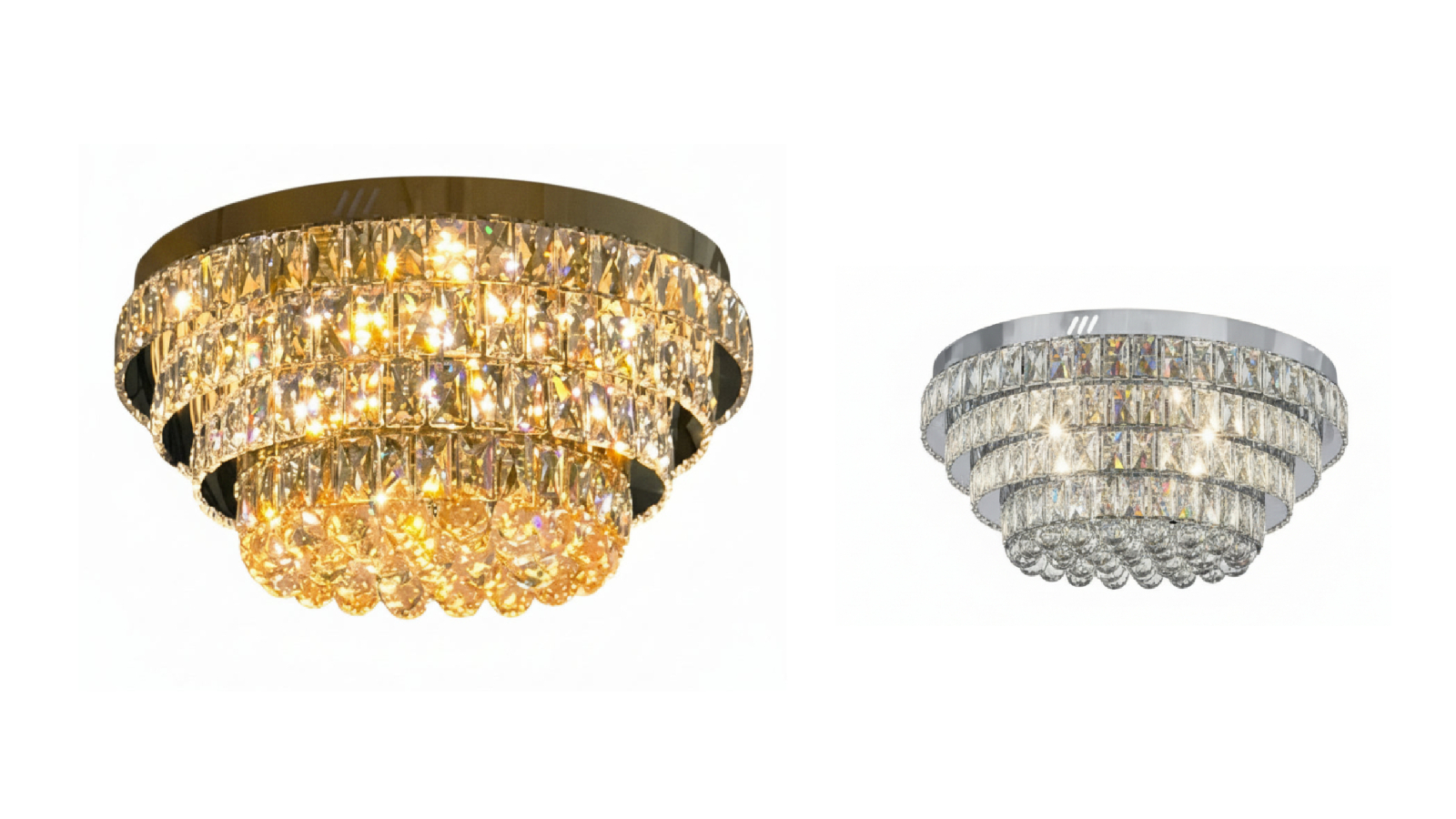 Element Lighting Norris 60cm LED Tri-Colour Crystal Ceiling Light