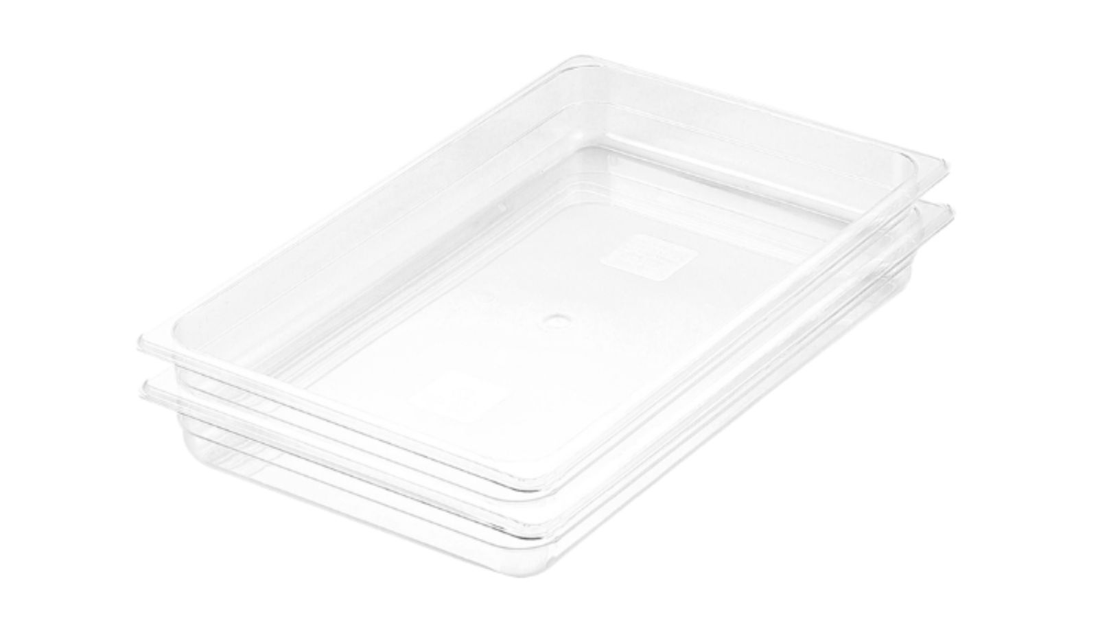 Soga Bundle of 2 Clear Gastronorm GN Pan 1/ Food Tray Storage - 6.5cm