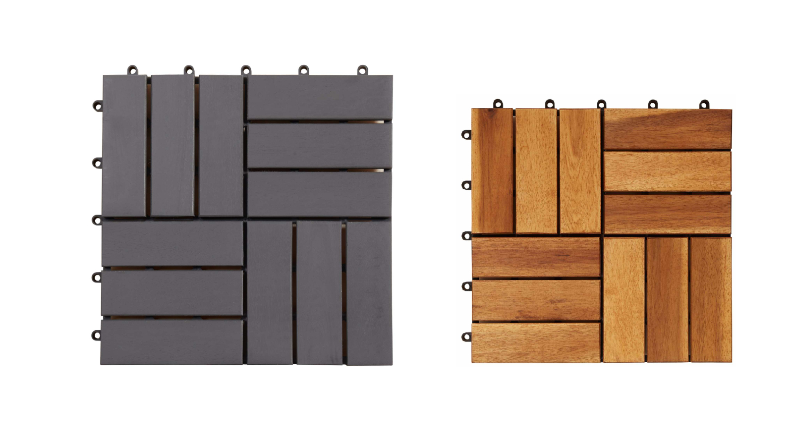 vidaXL 10 Piece Acacia Hardwood 30 x 30cm Decking Tile