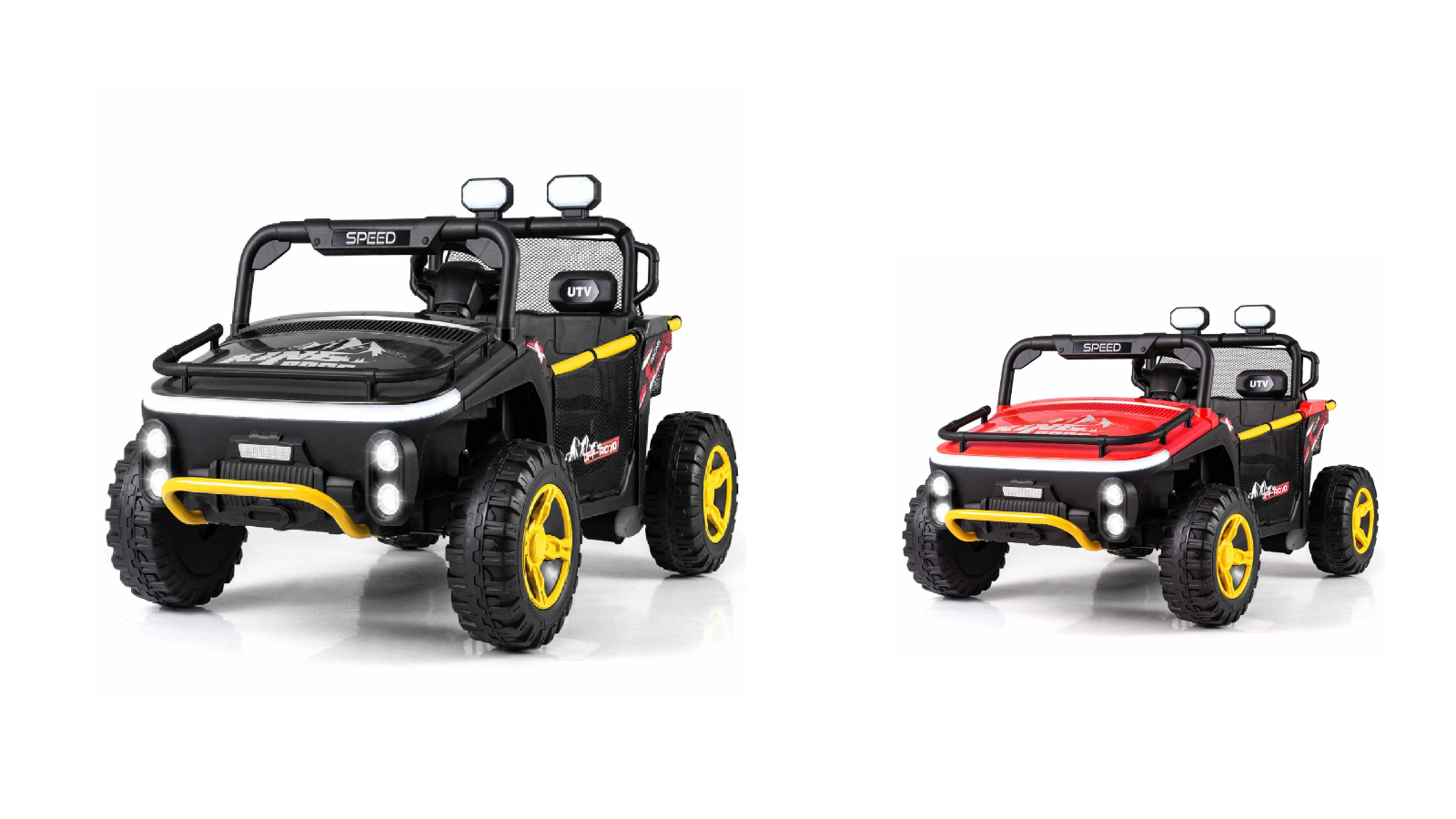 Costway 24V 2-Seater Electric Ride-on UTV with Music Light Storage Remote Control