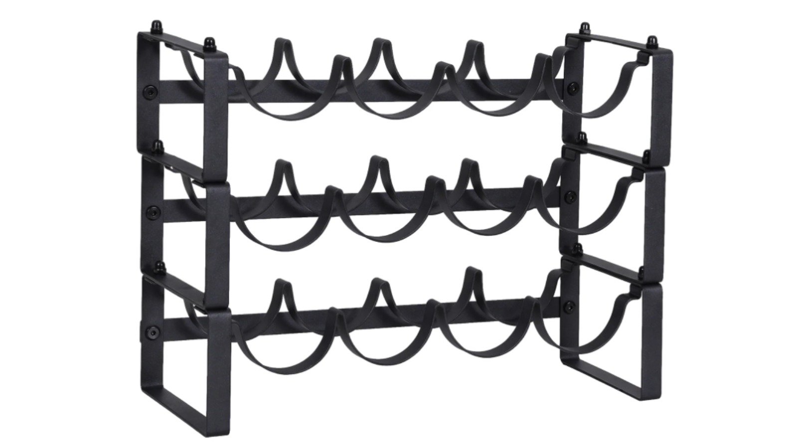 Artiss 3-Tier Metal Wine Rack Holds up to 12 Bottles - Black