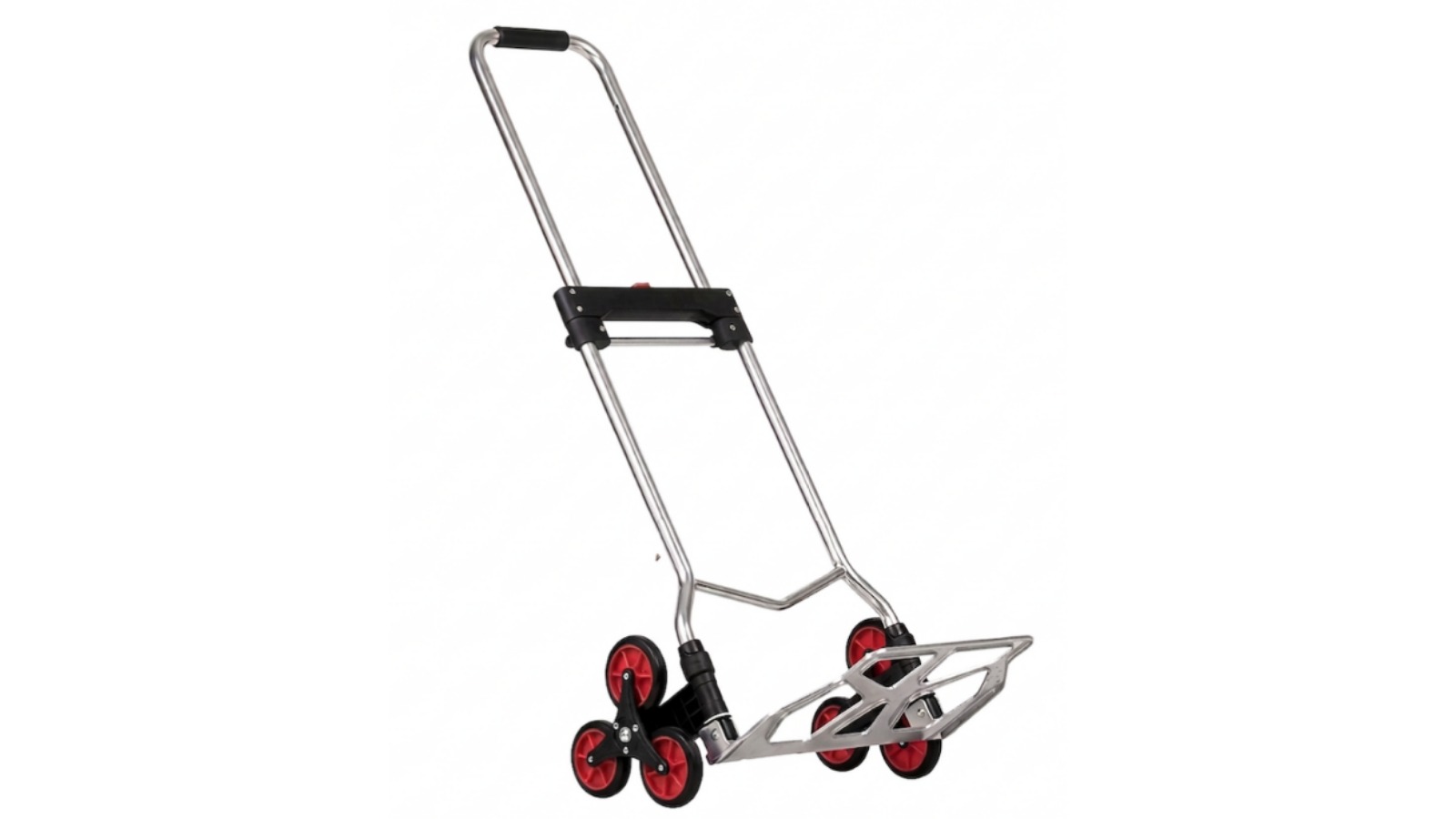 Advwin 100kg Foldable Stair Climbing Cart with 6 TPR Rubber Wheels and Bungee Cord - Grey