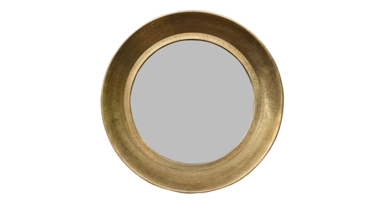 SSH Collection Antique Brass Zandra Wide Round Wall Mirror - 61cm