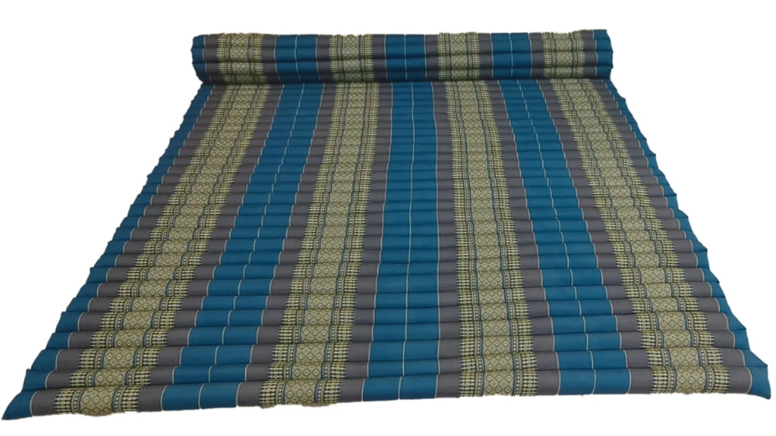Mango Trees 200 x 152cm Queen Size Thai Kapok Roll-Up Mattress - Dark Cyan