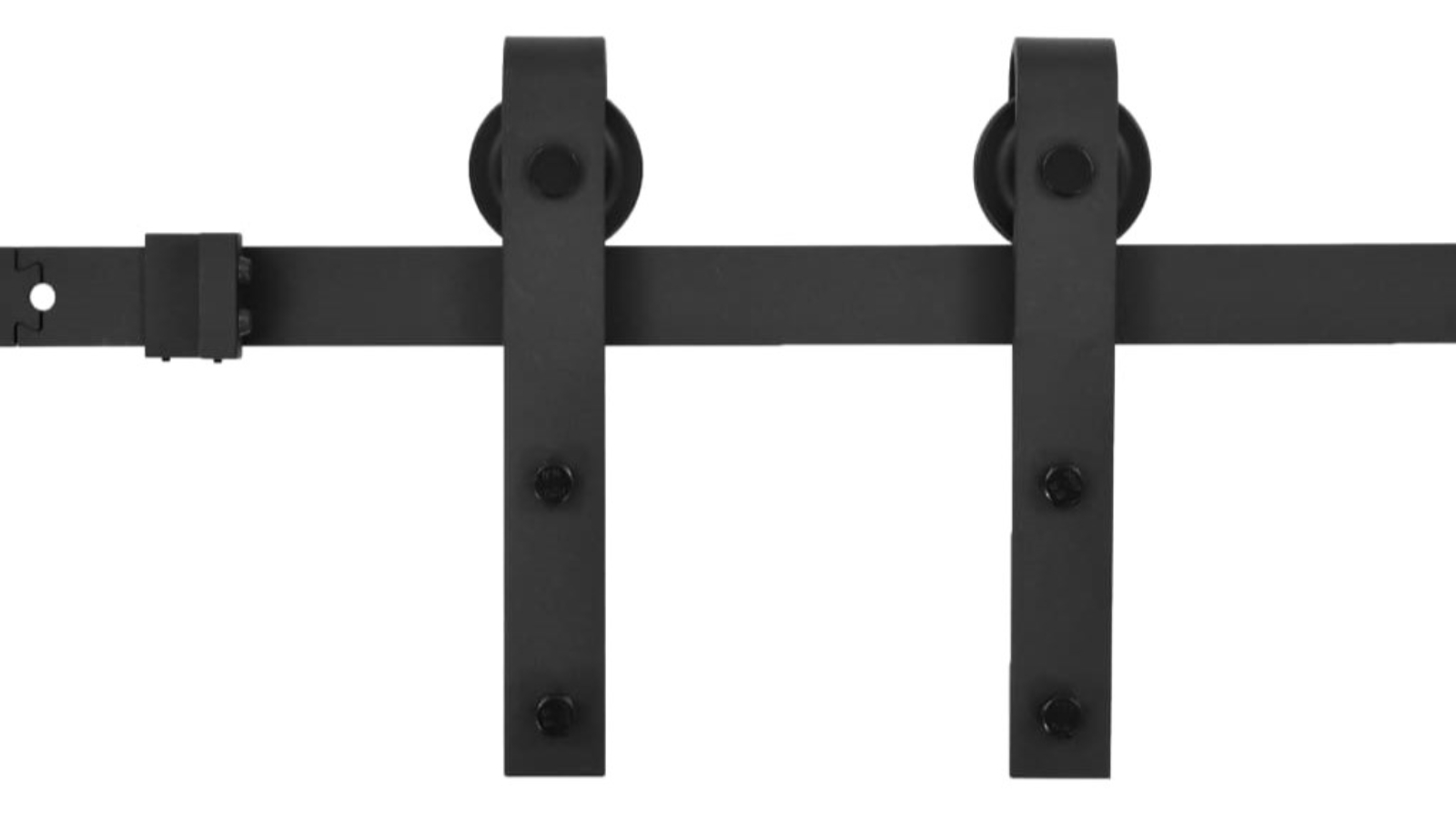 vidaXL 200cm Sliding Door Hardware Steel Kit - Black