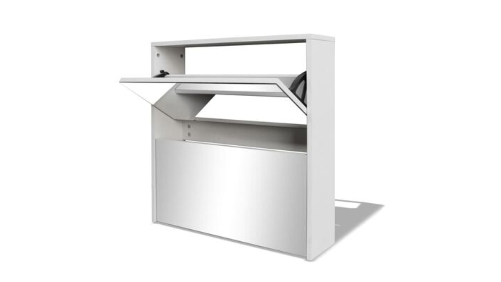 vidaXL Shoe Cabinet 2-Layer Mirror White - 63x17x67 cm