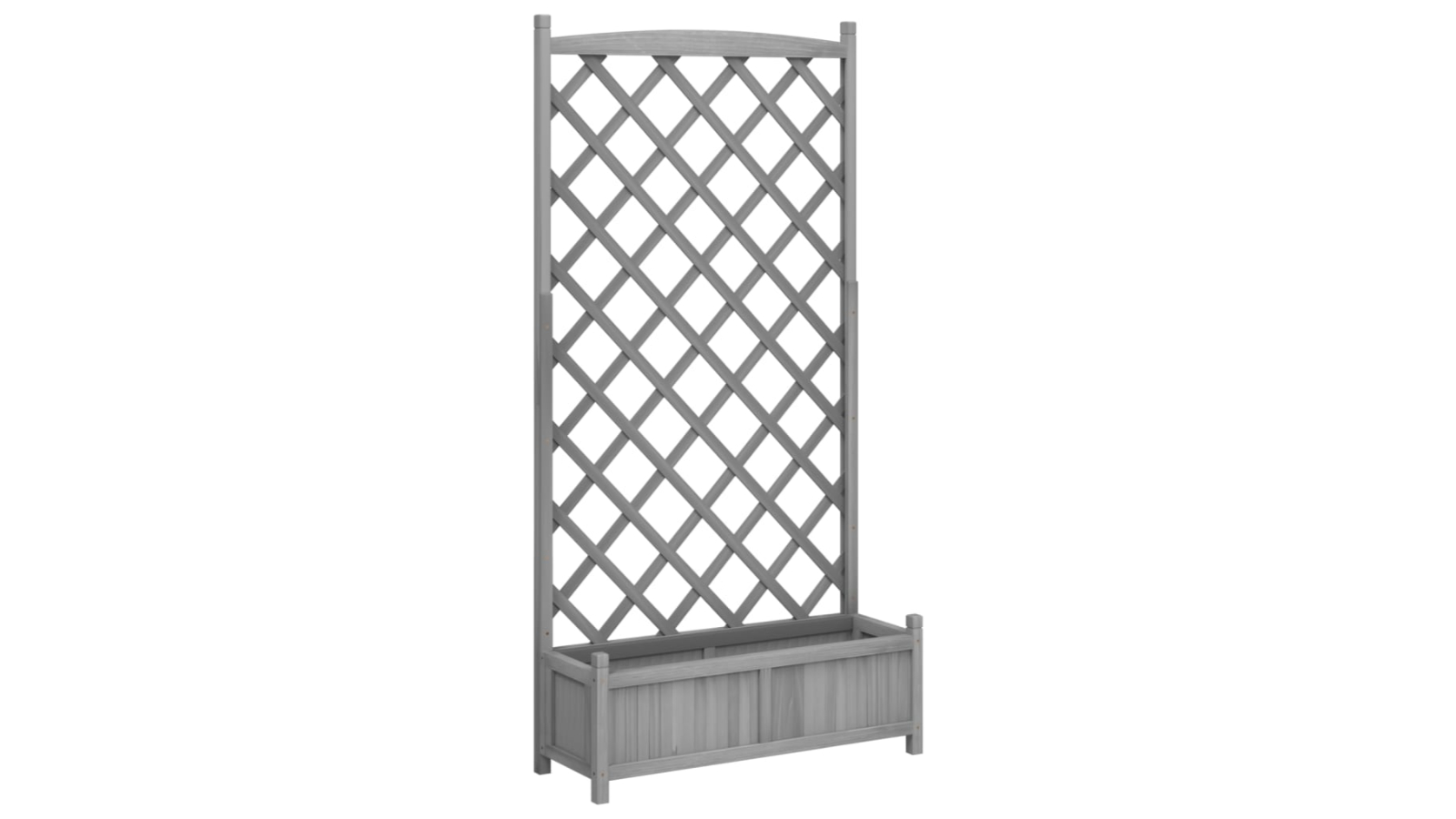 vidaXL 90 x 35 x 180cm Grey Solid Fir Wood Trellis Planter 