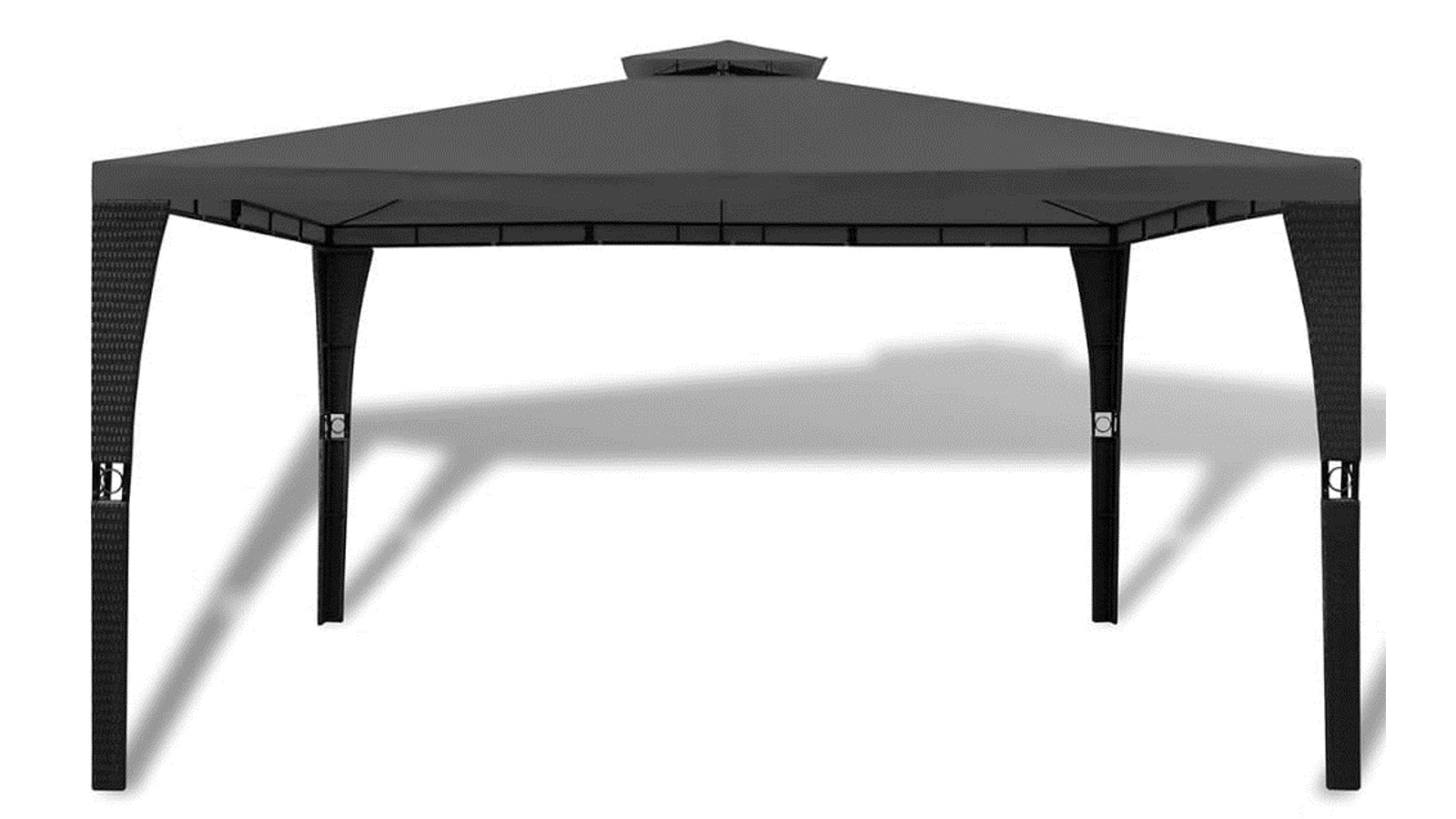 vidaXL 3x4m Poly Rattan Gazebo with Roof - Dark Grey