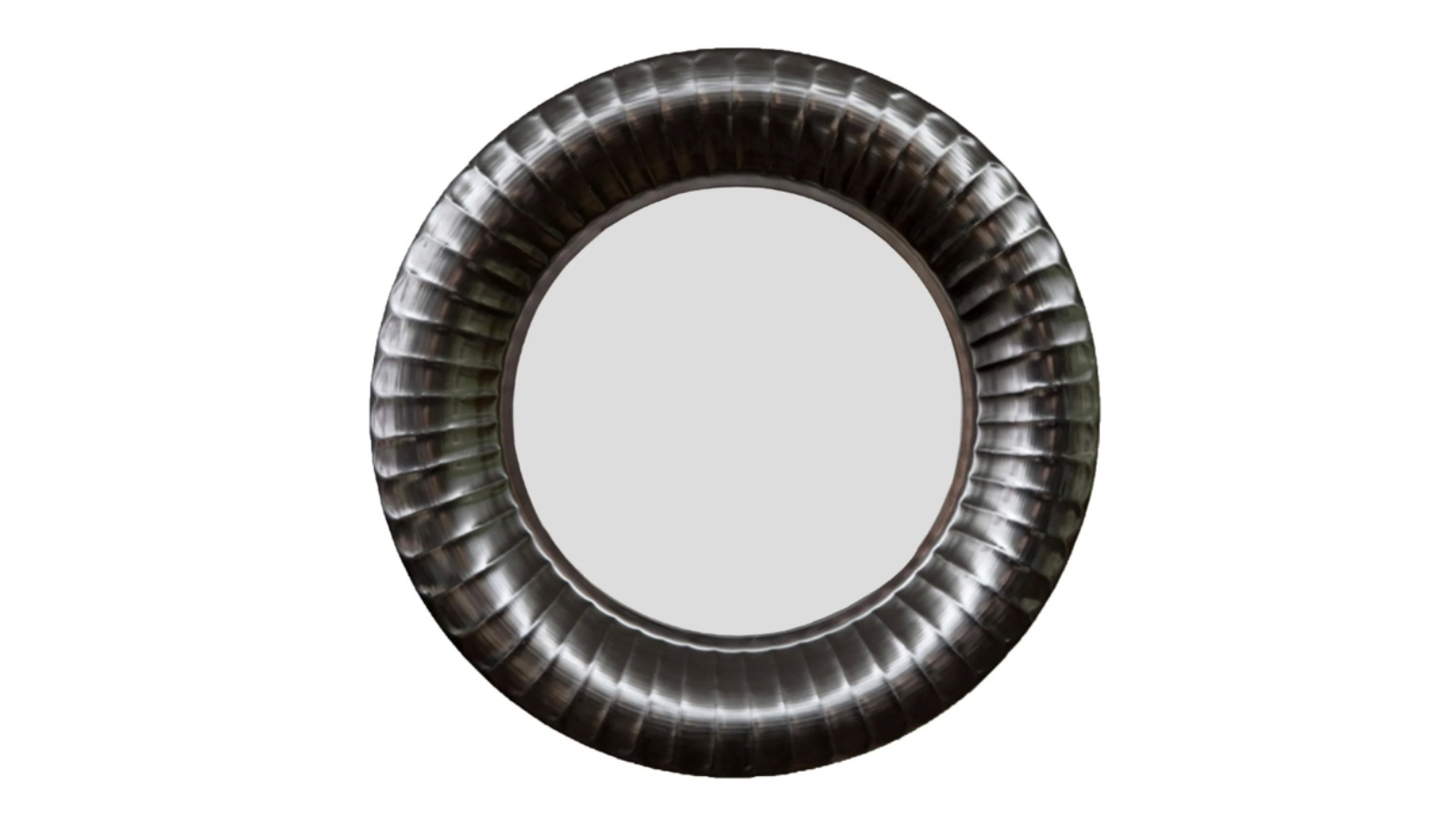 SSH Collection Zane Black Wide Round Wall Mirror - 60cm