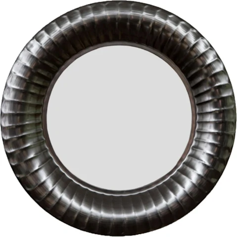 SSH Collection Zane Black Wide Round Wall Mirror - 60cm
