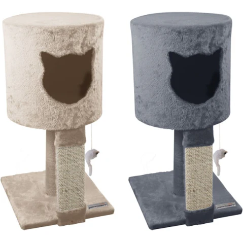YES4PETS Beige/Grey Cat Tree Scratcher Post Pole - 60cm