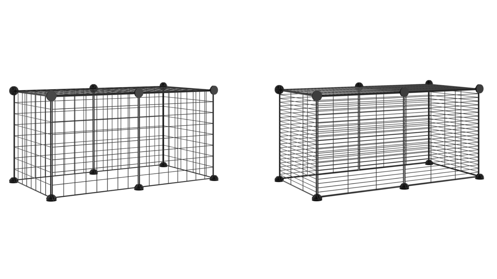 vidaXL 8-Panel Steel Black Dog Cage