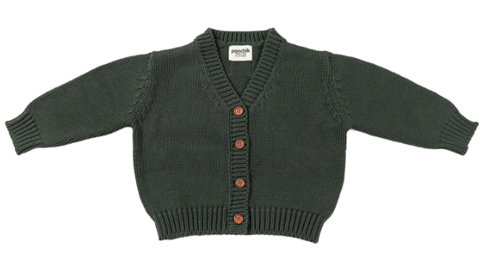 Ponchik Pear V-Neck Knitted Cardigan - 0-3 months