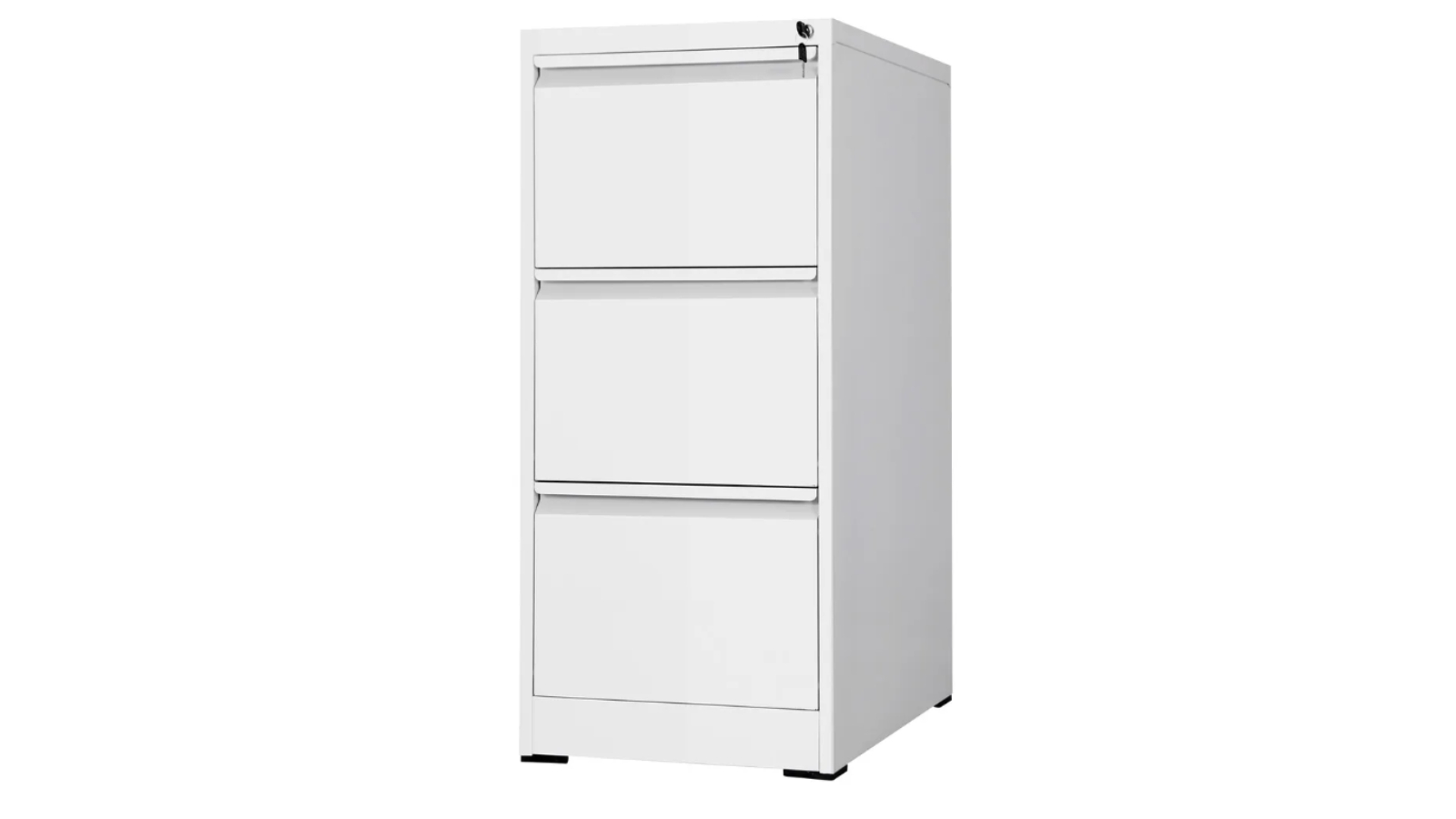 3-Drawer Office Storage Furniture Organiser Steel File Cabinet - White
