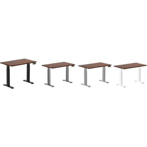 Desky Red Walnut Dual Mini Rubberwood Sit Stand Desk