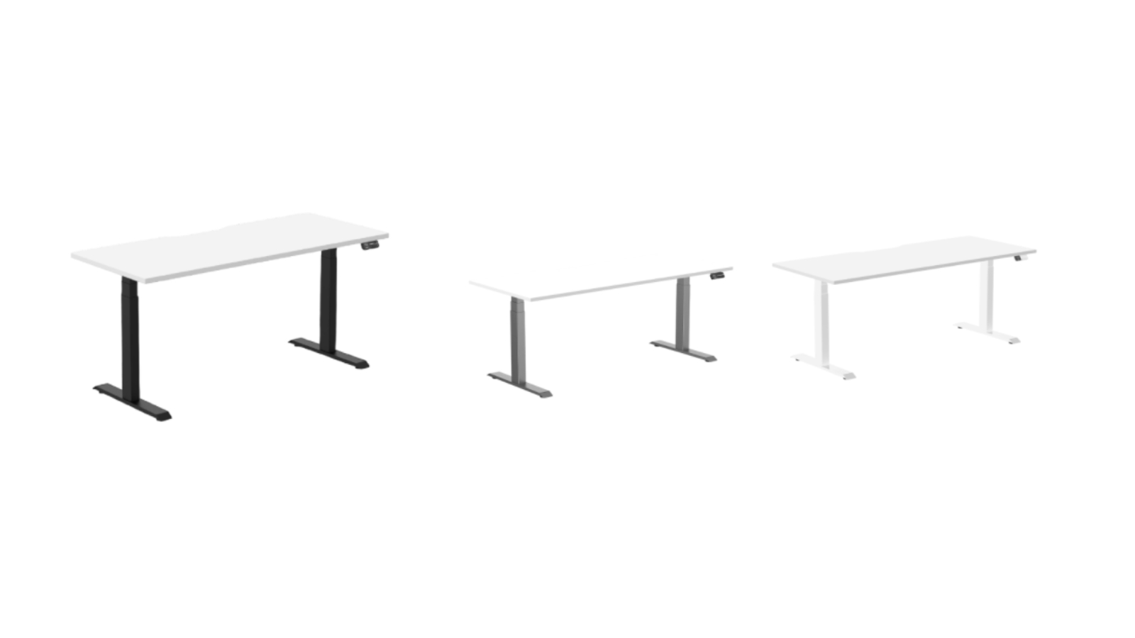 Desky White Dual Scalloped Melamine Sit Stand Desk