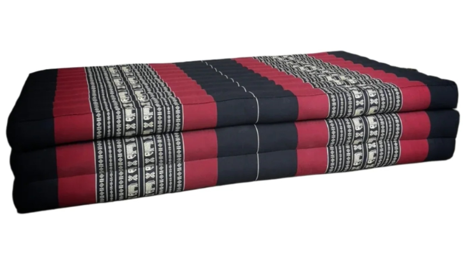 Mango Trees Queen Size Natural Kapok Foldable Mattress - Red/Black