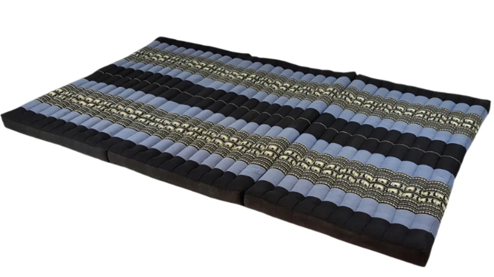 Mango Trees Queen Size Natural Kapok Foldable Mattress - Blue/Black