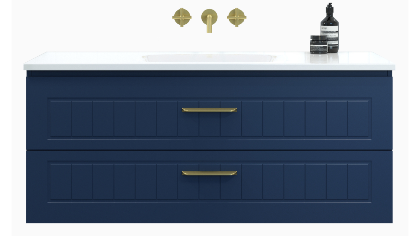 Austin Cambridge Plus 1200mm Wall-Hung Vanity with Centre Bowl Stadium Mineral Composite Top