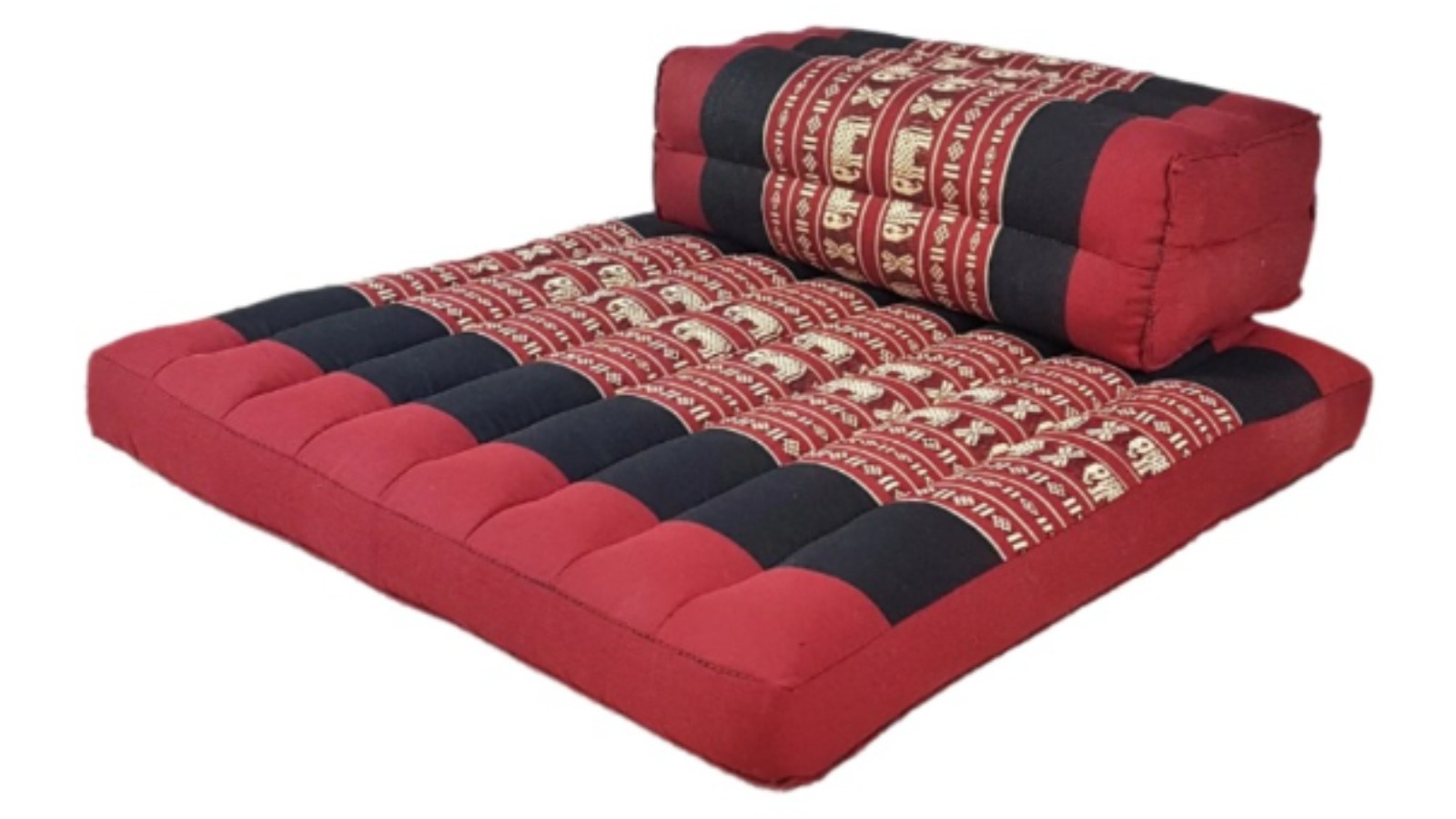 Mango Trees Handmade Kapok Meditation Cushion and Seating Block Set - Red