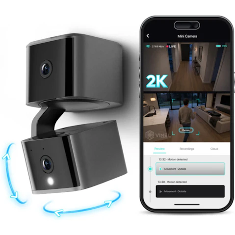 Vimel Wireless 2K with AI Detection Dual Lens WiFi Security Camera