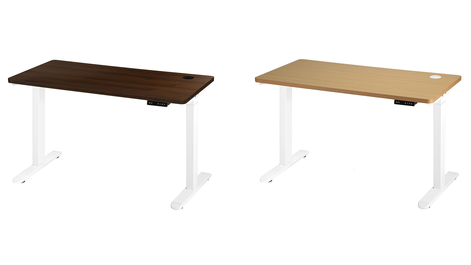 Oikiture White Frame 160cm Electric Dual Motor Height Adjustable Standing Desk