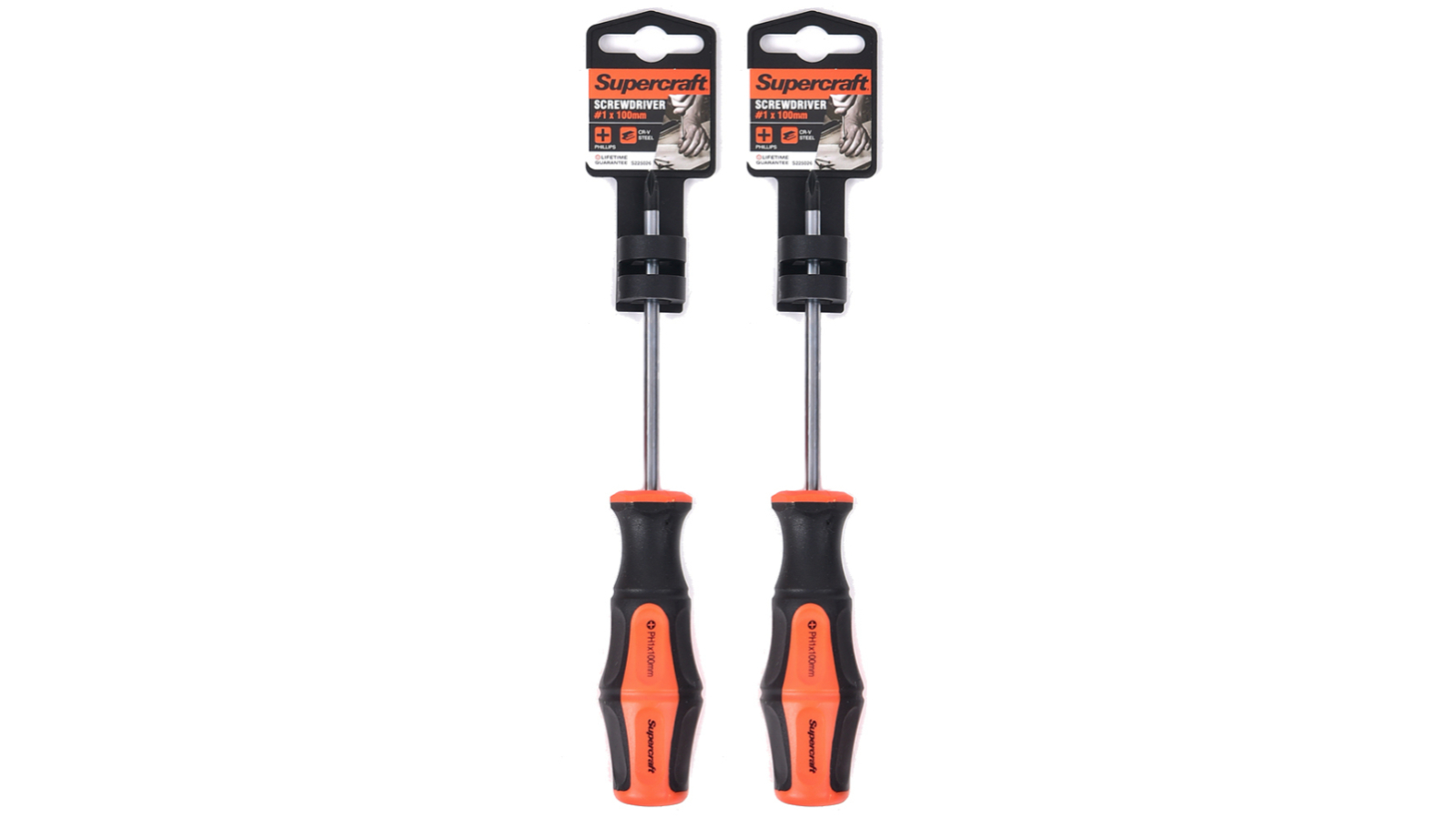 Supercraft Pack of 2 Screwdriver Phillips No.1 - 5 x 10cm
