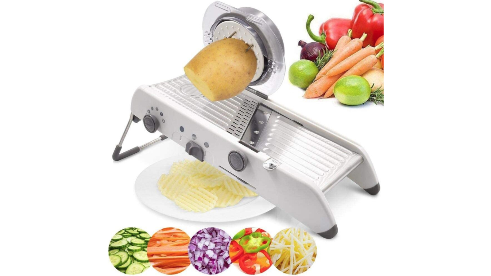 HOD Adjustable Mandoline Manual Vegetable Slicer Shredder Grater with