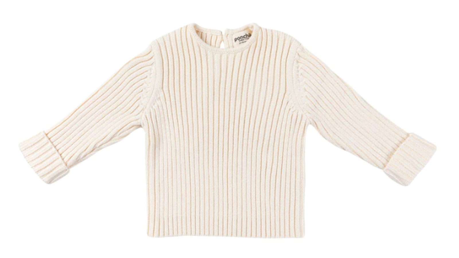 Ponchik Buttermilk Ribbed Knit Button Jumper - 0-3 months