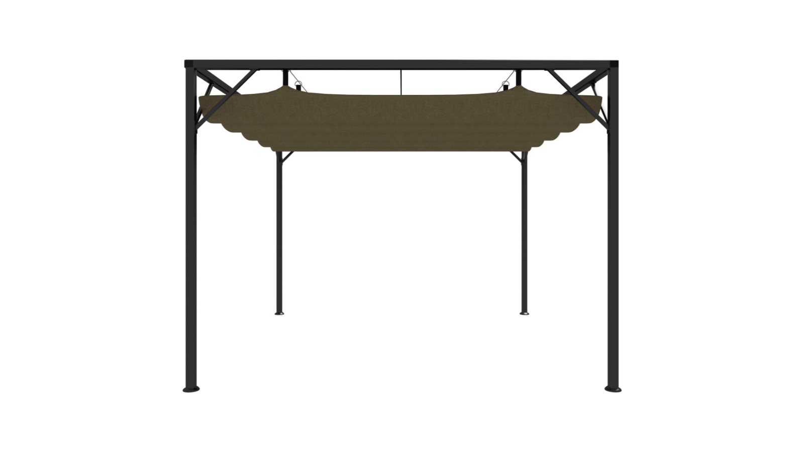 vidaXL 3 x 3m 180 g/m² Garden Gazebo with Retractable Roof - Taupe
