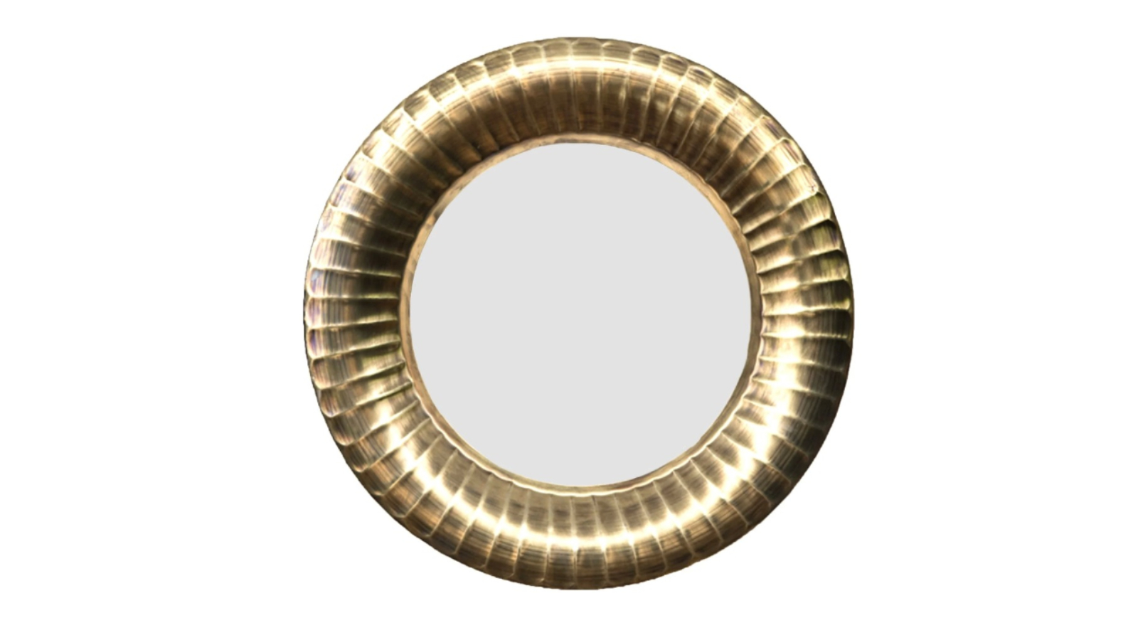 SSH Collection Zane Brass Wide Round Wall Mirror - 60cm | Harvey Norman