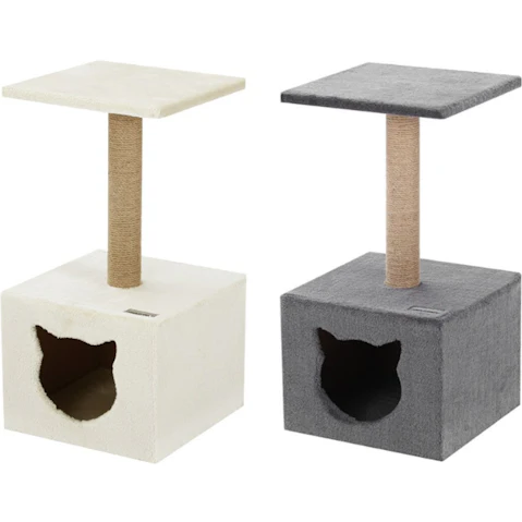 YES4PETS Beige/Grey Cat Tree Scratcher Post Pole - 58cm