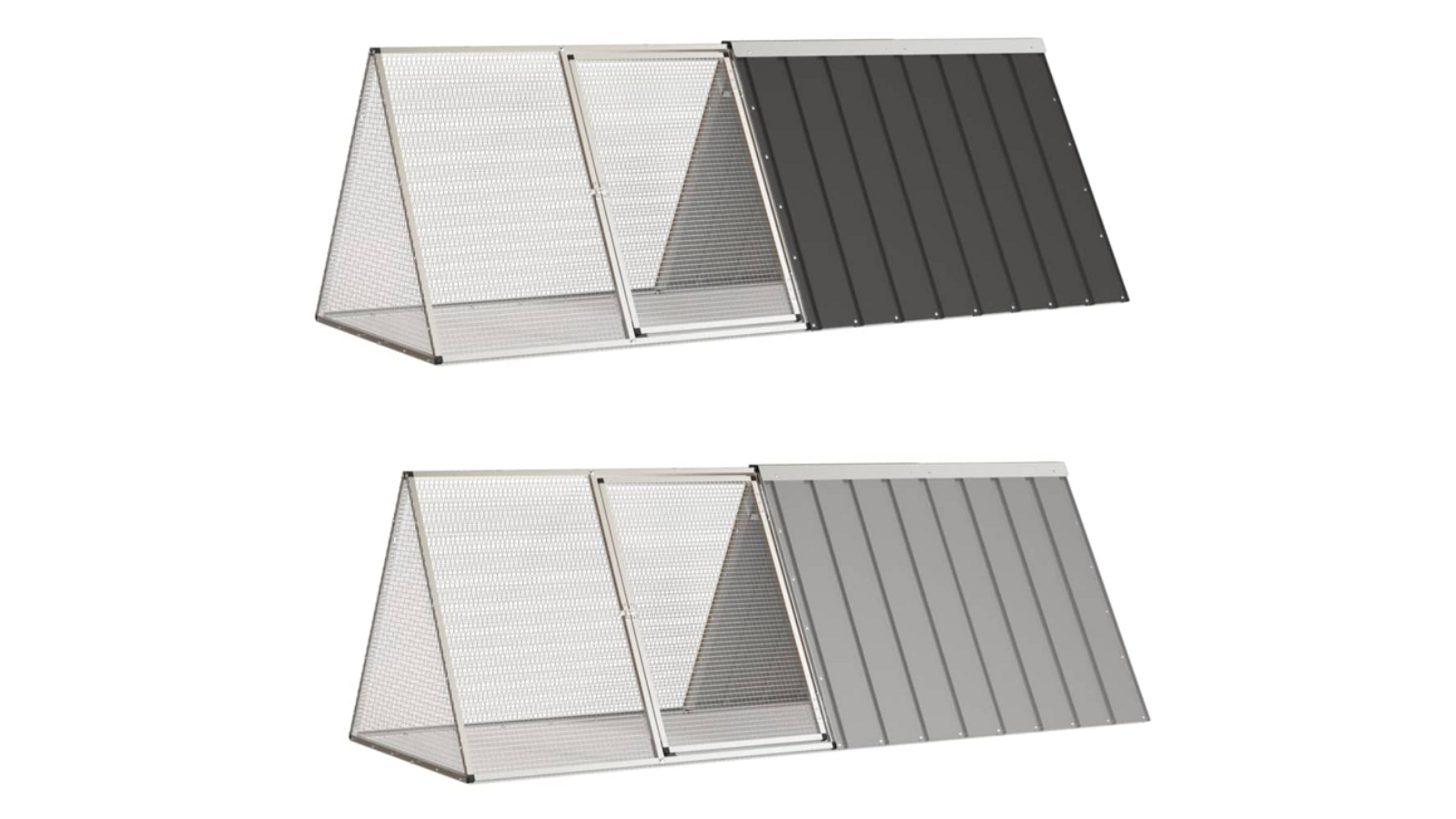 vidaXL Galvanised Steel Rabbit Cage