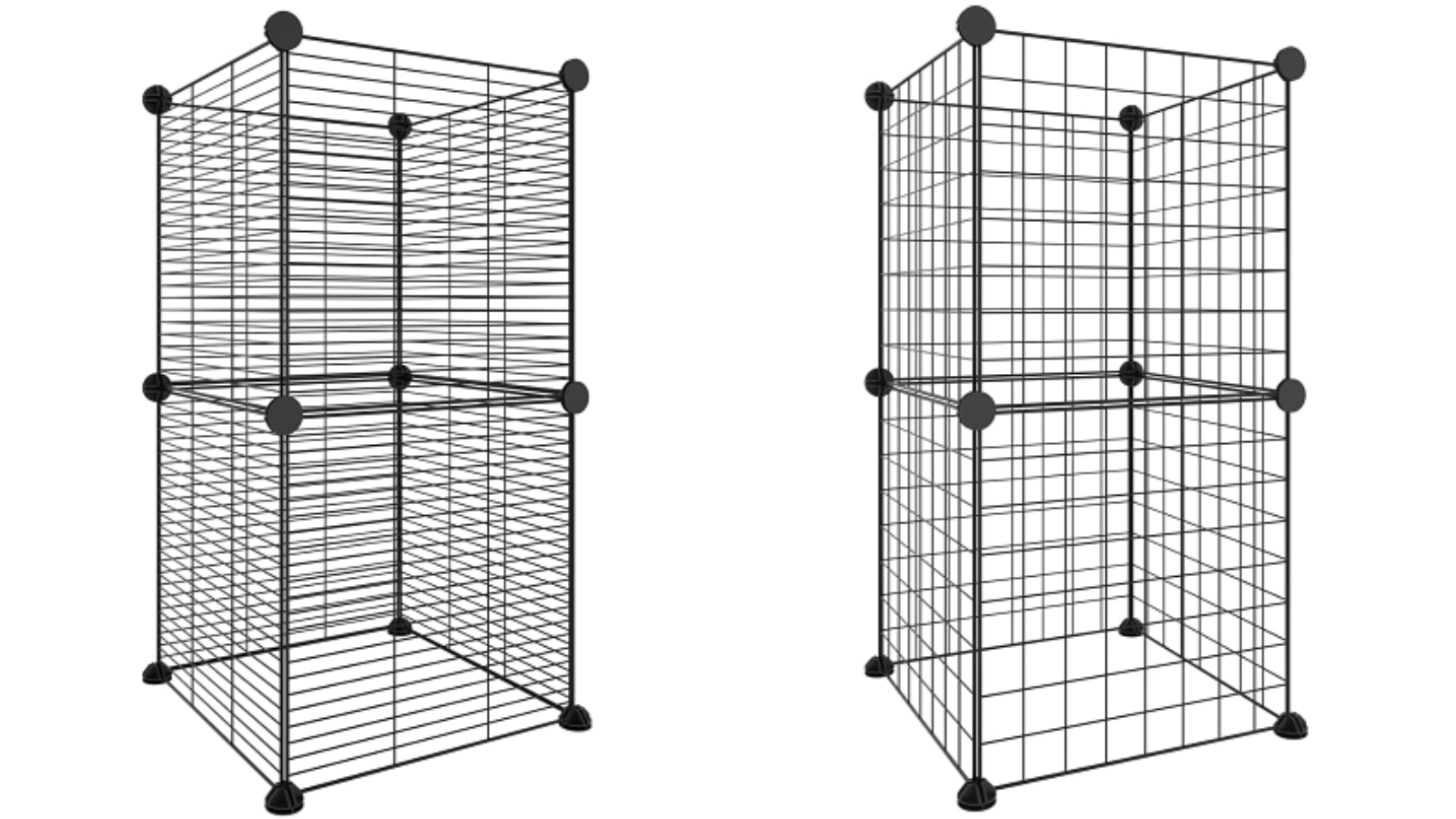 vidaXL 8-Panel Steel Black Chicken Cage