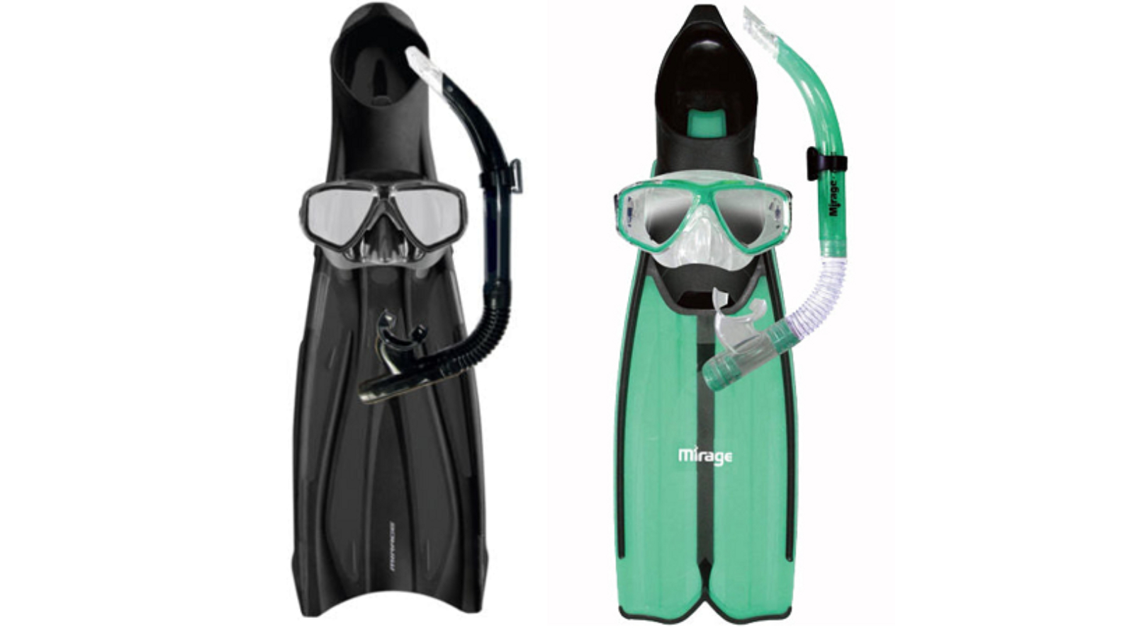 Mirage Barracuda Small Fin Mask and Snorkel Set with Tempered Glass Lens