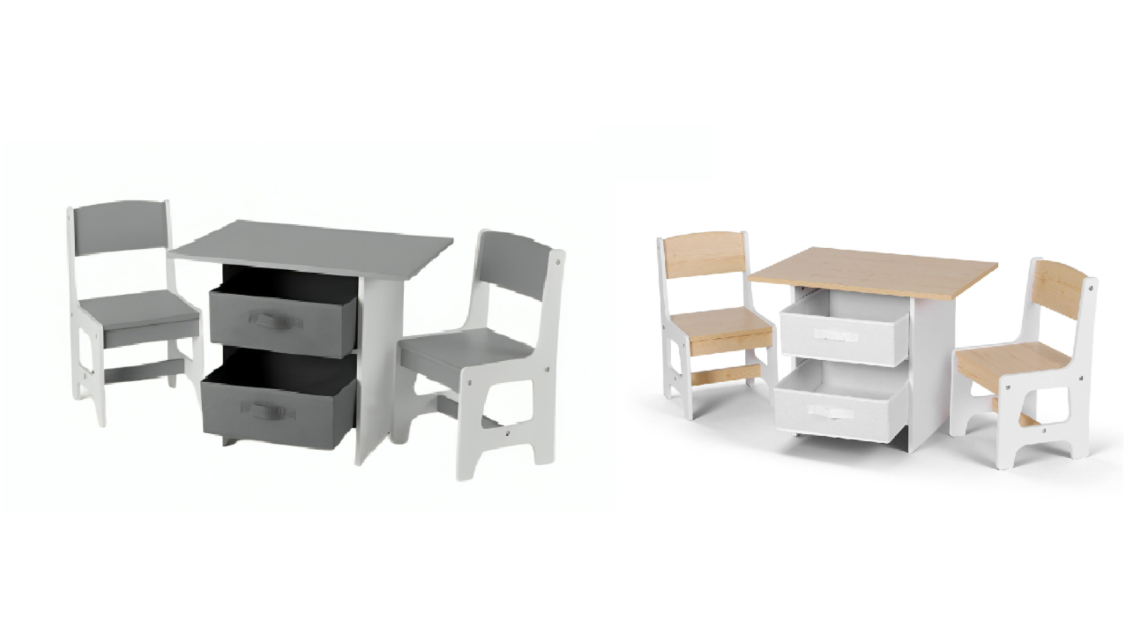 Keezi Kids Activity Table and 2 Chairs Set with 2 Storage Drawer 