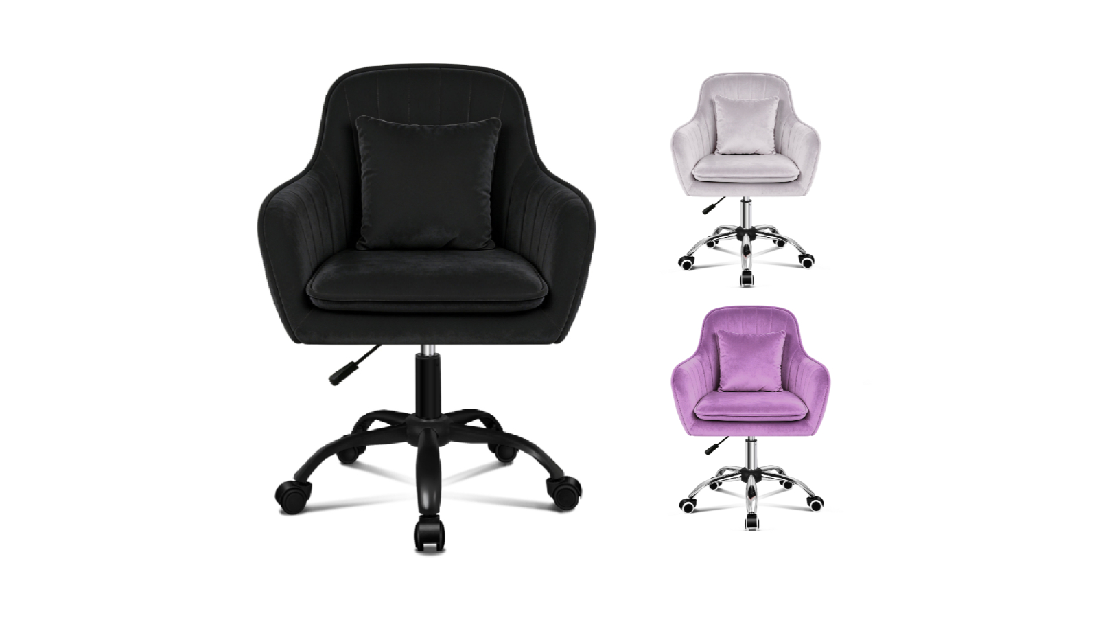 Alfordson Adult Kid Velvet Fabric Computer Swivel Office Chair