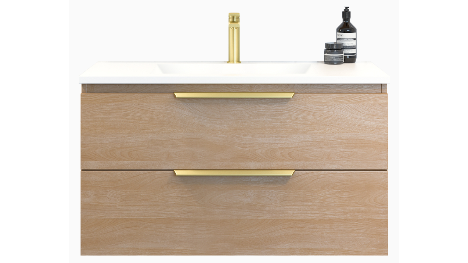 Austin Plus 900mm Wall-Hung Vanity with Centre Bowl Regal Mineral Composite Top